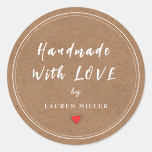 Sticker Rond Personnalisé fait main avec amour