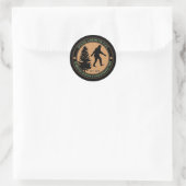 Sticker Rond Personnalisé Funny Sasquatch Emplacement et recher (Sac)