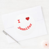 Sticker Rond Personnalisé I Heart Happy Face (Enveloppe)