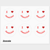 Sticker Rond Personnalisé I Heart Happy Face (Feuille)