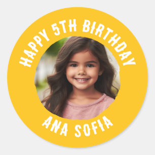 Sticker Rond Personnalisé Joyeux Anniversaire Nom personnalisé 