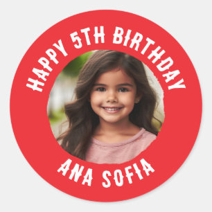 Sticker Rond Personnalisé Joyeux Anniversaire Nom personnalisé 