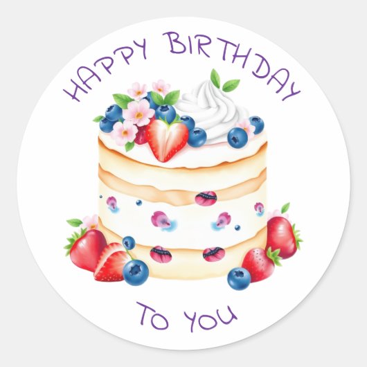 Sticker Rond Personnalisé Joyeux Anniversaire Pour Vous (Devant)