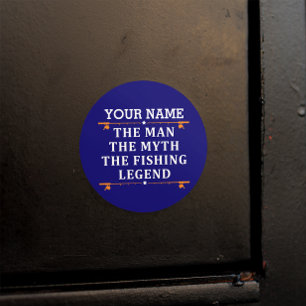 Sticker Rond Personnalisé L'Homme Le Mythe La Légende De La Pêc