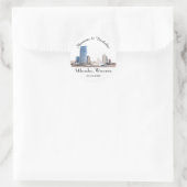 Sticker Rond Personnalisé Milwaukee Skyline Mariage (Sac)