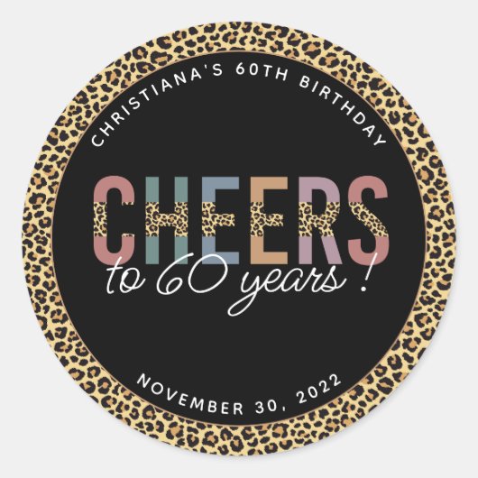 Sticker Rond Personnalisé Moderne 60e anniversaire Empreinte de (Devant)