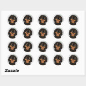 Sticker Rond Personnalisé noir et Tan Cavalier Spaniel (Feuille)