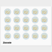 Sticker Rond Personnalisé prêt à pop Baby shower BOY Blue (Feuille)