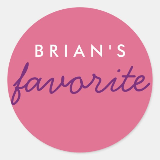 Sticker Rond Personnalisé rose et pourpre (Devant)