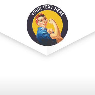 Sticker Rond Personnalisé Rosie le Riveter Personnalisé Vintage
