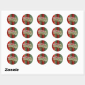 Sticker Rond Personnalisé Rouge Vert Patiné Planes Motif en boi (Feuille)