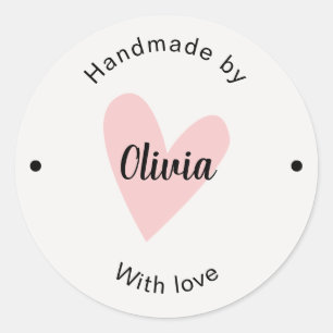 Sticker Rond Personnalisé Simple Beige Cute