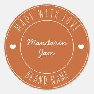 Sticker Rond Personnalisé Simple Moderne Jam Canning Burning Or