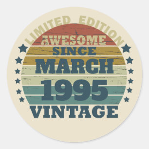 Sticker Rond Personnalisé Trente vintage 30e anniversaire