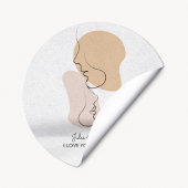 Sticker Rond Personnalisé, Une Ligne, Amour, Boho, Arabe