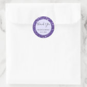 Sticker Rond Personnalisé violet Parties scintillant Faux Class (Sac)