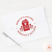 Sticker Rond Personnalisée Maison faite avec amour (Enveloppe)