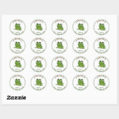 Sticker Rond Personnalisée Pleinement confiance sur Dieu Frog (Feuille)