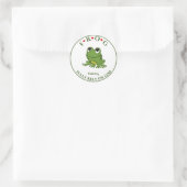Sticker Rond Personnalisée Pleinement confiance sur Dieu Frog (Sac)