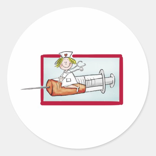 Sticker Rond Personnaliser avec le nom - La Super infirmière (Devant)