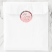 Sticker Rond *~* PERSONNALISER BLUSH ROSE Mariage de cire dorée (Sac)