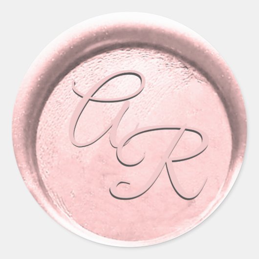 Sticker Rond *~* PERSONNALISER BLUSH ROSE Mariage de cire dorée (Devant)