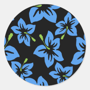 Sticker Rond Personnaliser Cool Hawaii Flowers