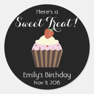 Sticker Rond Personnaliser Cupcake : Fraise Shortcake Favoriser