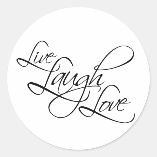 Sticker Rond Personnaliser d'amour Live Laugh (Devant)
