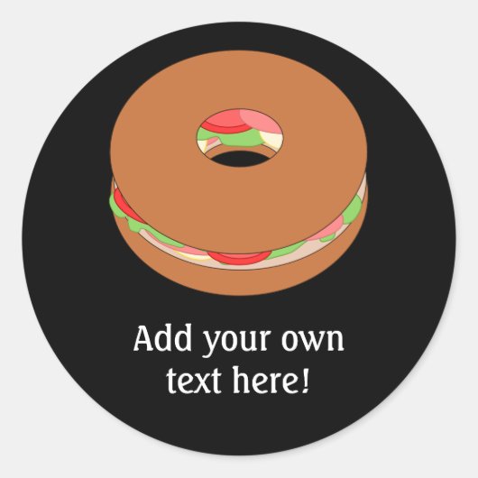 Sticker Rond Personnaliser de cette image Bagel (Devant)