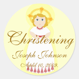 Sticker Rond Personnaliser de l'autocollant de Christening