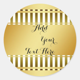 Sticker Rond Personnaliser de Parties scintillant Gold Foil Cla