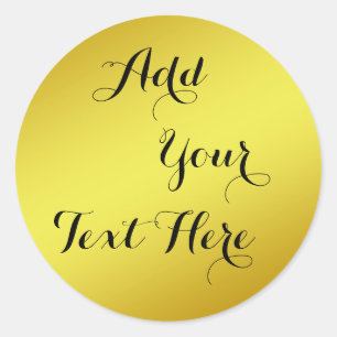 Sticker Rond Personnaliser de Parties scintillant Gold Foil Cla