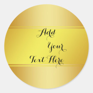 Sticker Rond Personnaliser de Parties scintillant Gold Foil Cla