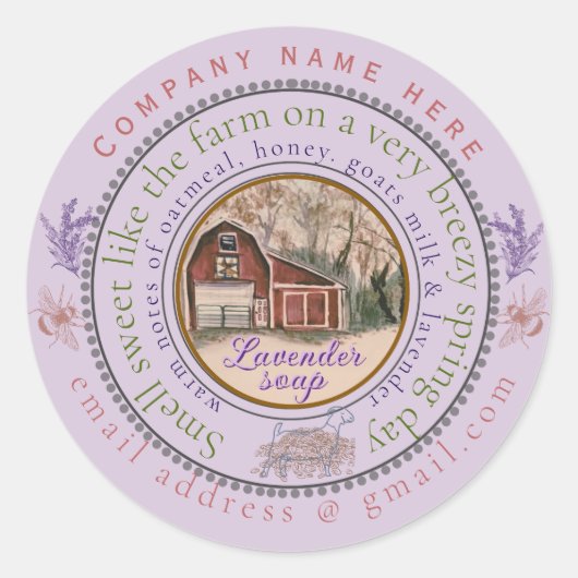 Sticker Rond personnaliser de savon frais (Devant)