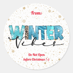 Sticker Rond Personnaliser des vibrations d'hiver
