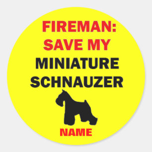 Sticker Rond Personnaliser Enregistrer mon Schnauzer minier