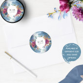 Sticker Rond Personnaliser, Fleur céleste Faveur /Enveloppe Sce
