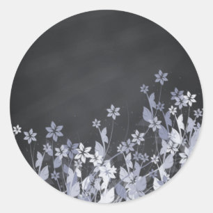 Sticker Rond Personnaliser florale vierge de tableau noir Texte