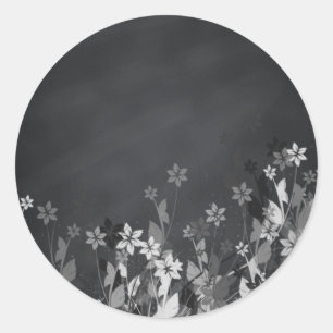 Sticker Rond Personnaliser florale vierge de tableau noir Texte