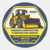 Sticker Rond Personnaliser Générique Construction Contrat (Devant)
