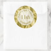 Sticker Rond Personnaliser : "Joyeux Anniversaire" Or Texté (Sac)