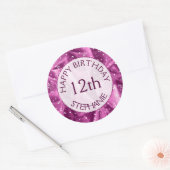Sticker Rond Personnaliser : "Joyeux anniversaire" Orchidée tex (Enveloppe)