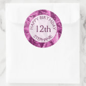Sticker Rond Personnaliser : "Joyeux anniversaire" Orchidée tex (Sac)
