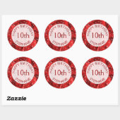 Sticker Rond Personnaliser : "Joyeux anniversaire" Tissu textur (Feuille)