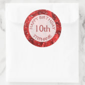 Sticker Rond Personnaliser : "Joyeux anniversaire" Tissu textur (Sac)