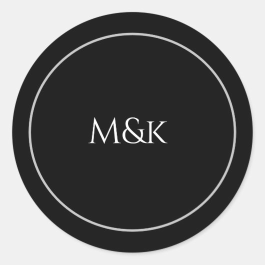 Sticker Rond Personnaliser le nom de l'entreprise en noir (Devant)