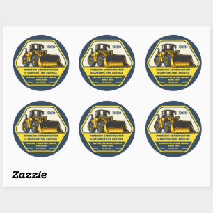 Sticker Rond Personnaliser l'entreprise de contrat de construct