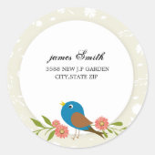 Sticker Rond Personnaliser les oiseaux de printemps (Devant)
