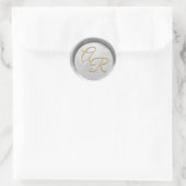 Sticker Rond *~* PERSONNALISER Mariage de cire d'or en argent (Sac)